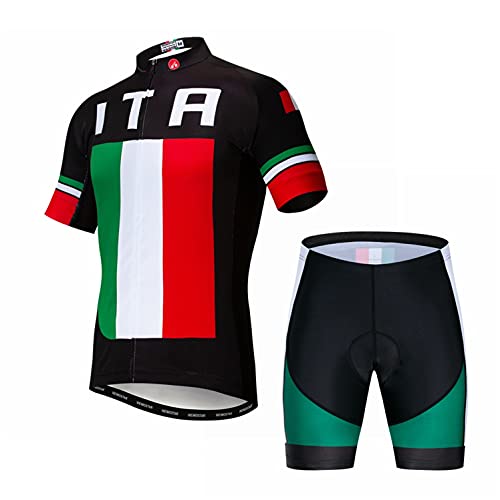 Radtrikot Shorts Set Gefüttert Herren Radtrikot Anzug Hemd Rennrad Bekleidung MTB Mountain Outfits Italien L von Weimostar