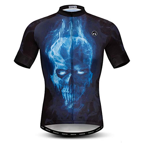 Weimostar Skull-Stil Herren-Radtrikots Hohe Elastizität, super atmungsaktive Fahrradhemden Sommerreitkleidung Schnelltrocknende Größe S-3XL von Weimostar