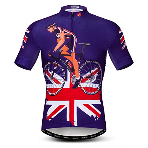 weimostar Fahrradtrikot Herren Fahrradbekleidung Fahrradtrikot Top Shirts Road MTB Trikot Kurzarm Sommer XL UK violett von Weimostar