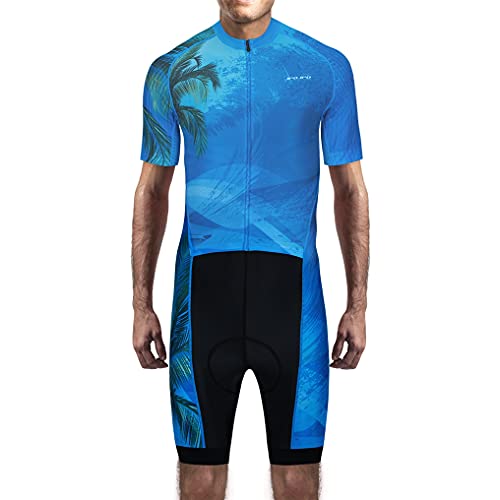 weimostar Fahrradtrikot für Herren, Triathlon-Anzüge, einteilig, kurzärmelig, mit Taschen, Trisuits, Laufen, Jp8002, XXL von Weimostar