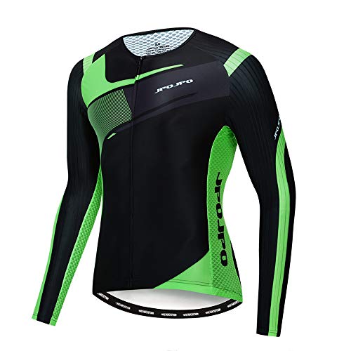 weimostar Fahrradtrikot für Herren, langärmelig, für Mountainbike, Rennrad, Mountainbike, Trikot L schwarz / grün von Weimostar