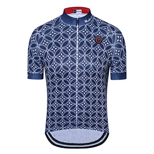 weimostar Grid Herren Radtrikot Kurzarm Bike Shirts mit 3 Taschen reflektierend von Weimostar