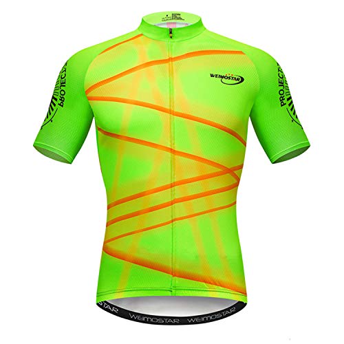 Radtrikot Herren Kurzarm Kariertes Fahrradtrikot für Männer Rennrad Trikot Sommer Fahrrad Shirt Buntes Mountainbike Radfahren Trikot Atmungsaktive Radsport Bekleidung CD8 von weimostar