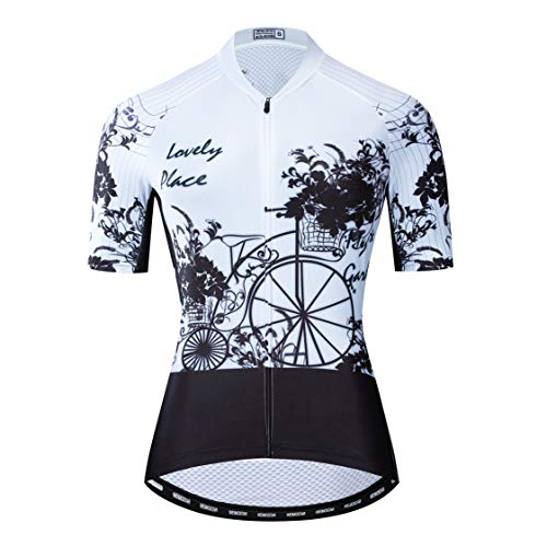 weimostar Radtrikot für Damen, Mountainbike-Trikot, kurzärmelig, Reiten weiß, L = Chest 38.6" von Weimostar