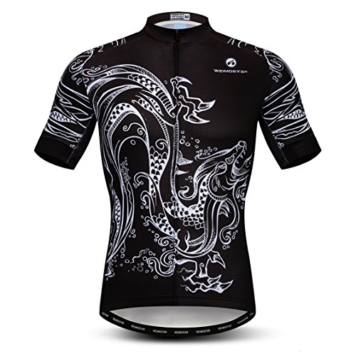 weimostar Radtrikot Herren Bike Shirts Atmungsaktiv Fahrradtrikot Top Mountain Road MTB Trikot Kurzarm Sommer XXL schwarz / weiß von Weimostar