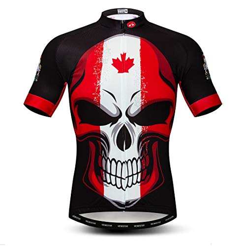 weimostar Radtrikot Herren Fahrradbekleidung Fahrrad Jersey Top Shirts Road MTB Jersey Kurzarm Sommer, Kanada Rot, XXL von Weimostar