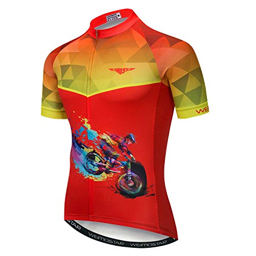 Fahrradtrikot Herren Fahrradtrikot MTB Fahrrad Sommer Kurzarm Radfahren Shirt Tops von Weimostar