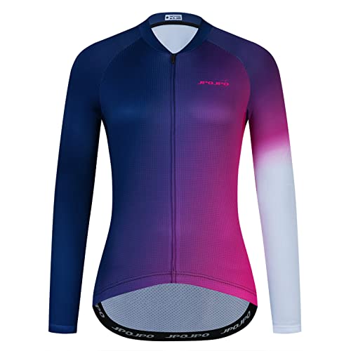 weimostar Radtrikot Langarm Frauen Fahrrad Top Weibliche Berg Straße MTB Shirt Herbst Frühling Outdoor Sport, 226, XXL von Weimostar