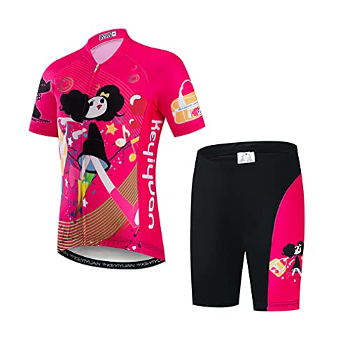 weimostar Radtrikot Shorts Set Gepolstert Anzug Kinder Fahrrad Tops Shirt Mountainbike Reiten, 224, S von Weimostar