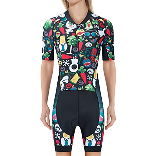 weimostar Triathlon-Anzug für Damen, einteilig, Tri-Anzug, Skinsuit, Radtrikot, Laufen, Schwimmhaut Gr. Large, Jp8116-1 von Weimostar