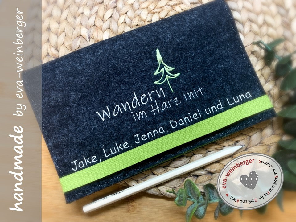 Travelorganizer Filz Wandern Wanderpass Mit Namen Reisepasshülle Etui von WeinbergerDesign