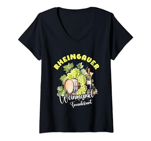 Damen Rheingauer Weinmarkt Frankfurt Winzer Fressgass Weinfest T-Shirt mit V-Ausschnitt Damen Rheingauer Weinmarkt Frankfurt Winzer Fressgass Weinfest T-Shirt mit V-Ausschnitt von Weinfest Winzer Fest Designs