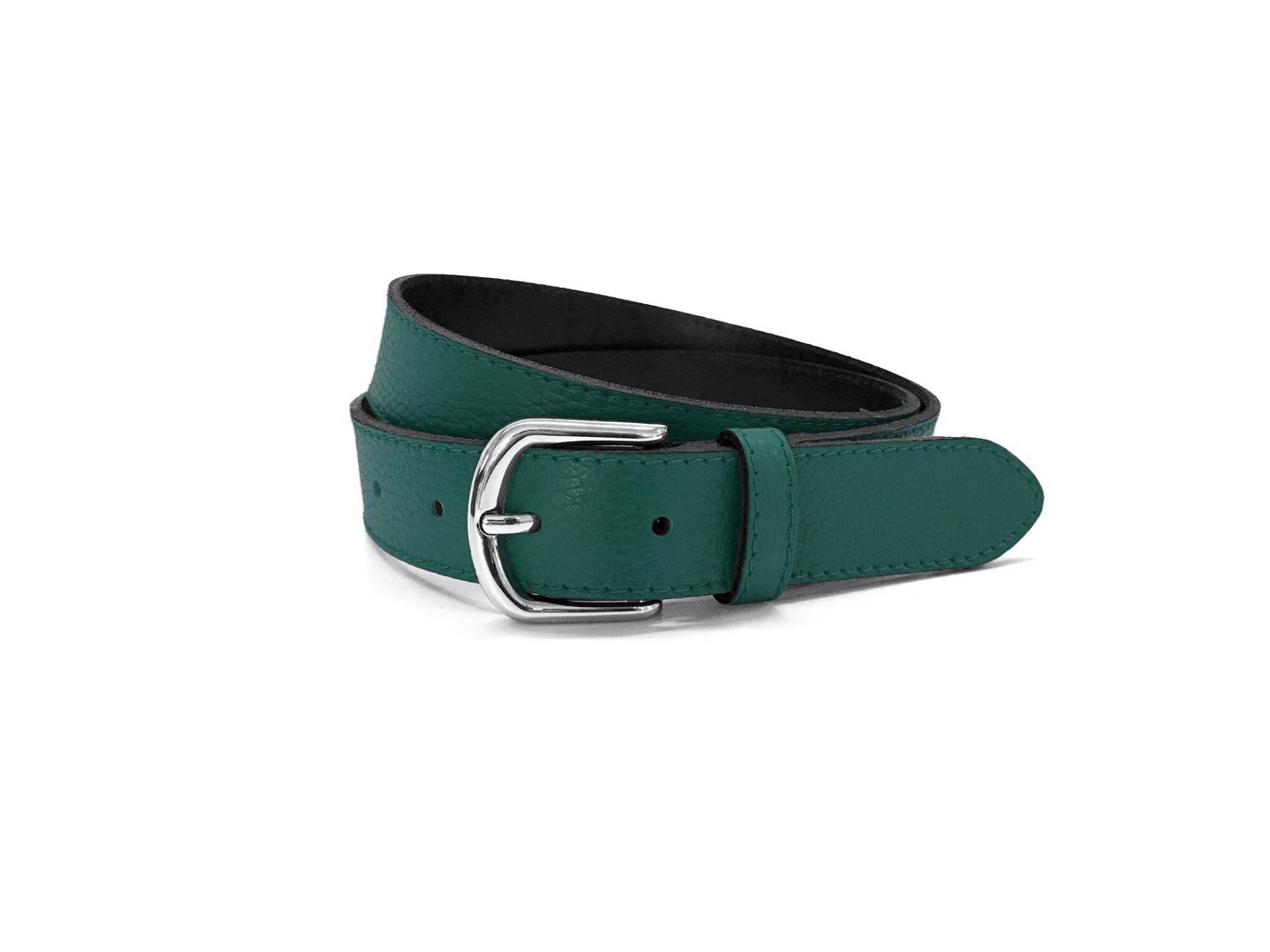 Damengürtel Blue-Green Ledergürtel Mit Silberschließe Nappaleder Genarbtes Vollrindleder von WeinmannAccessories