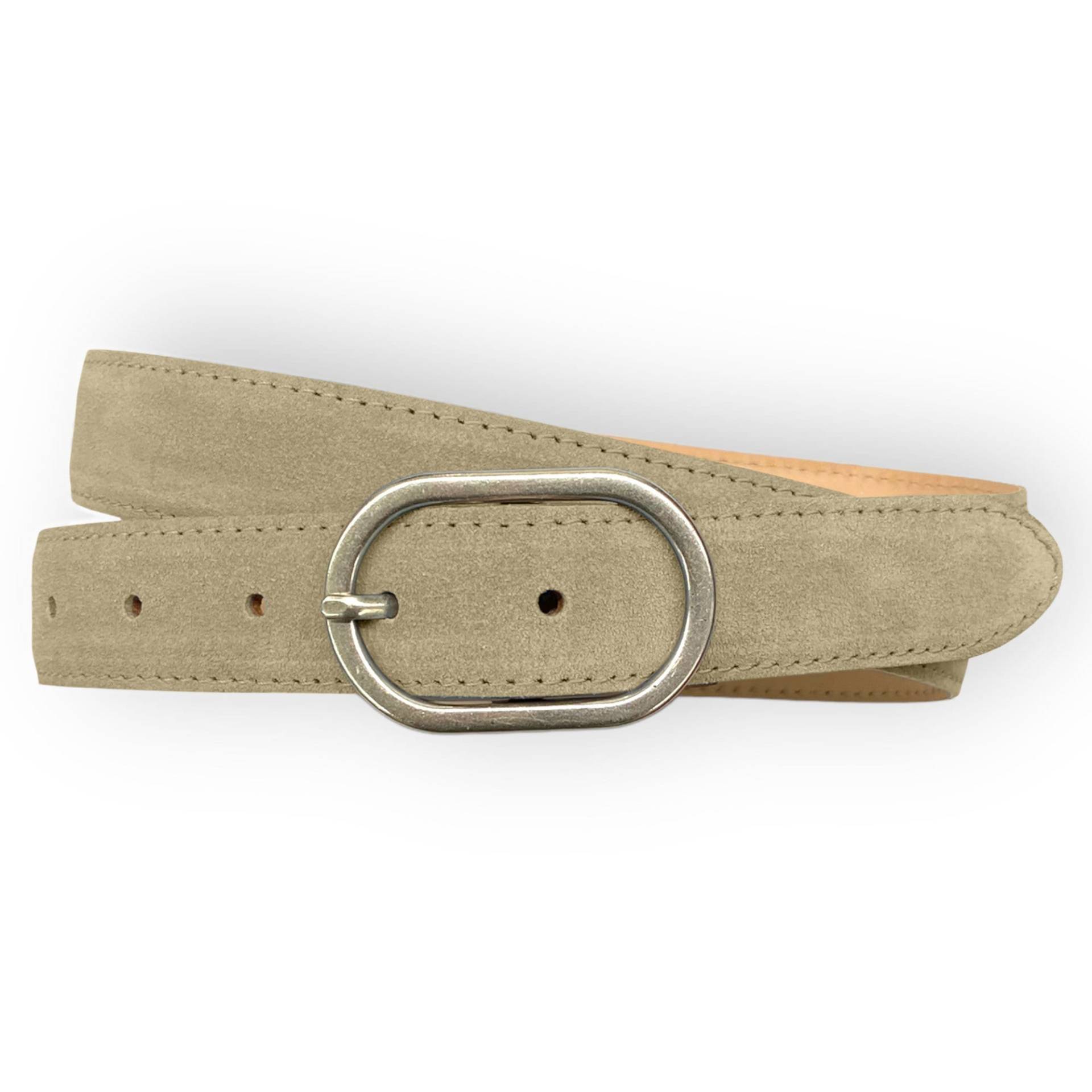 Damengürtel Ledergürtel Beige Sand Veloursleder Jeansgürtel Gürtel von WeinmannAccessories