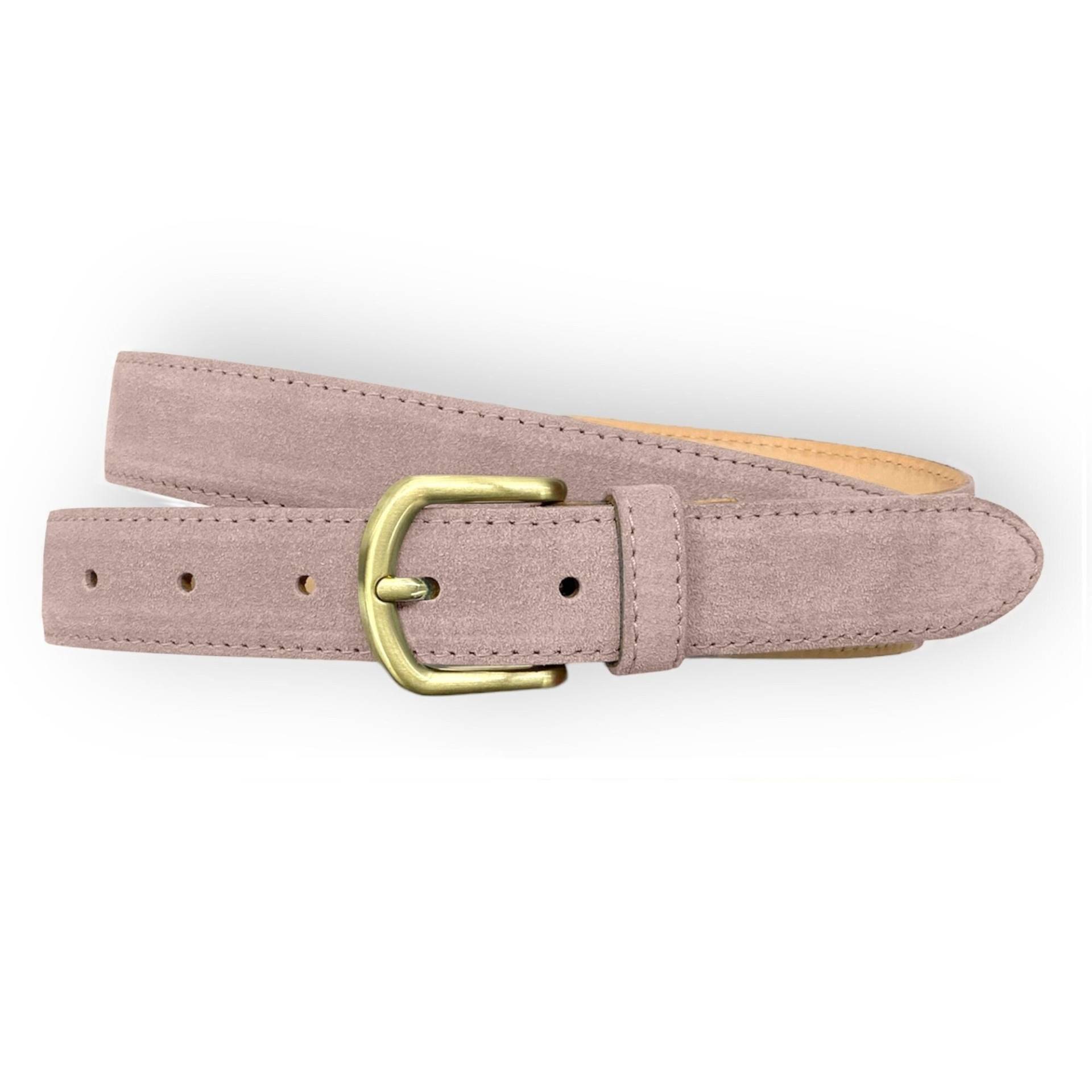 Damengürtel Ledergürtel Veloursleder Jeansgürtel Gürtel in Farbe Rosa von WeinmannAccessories