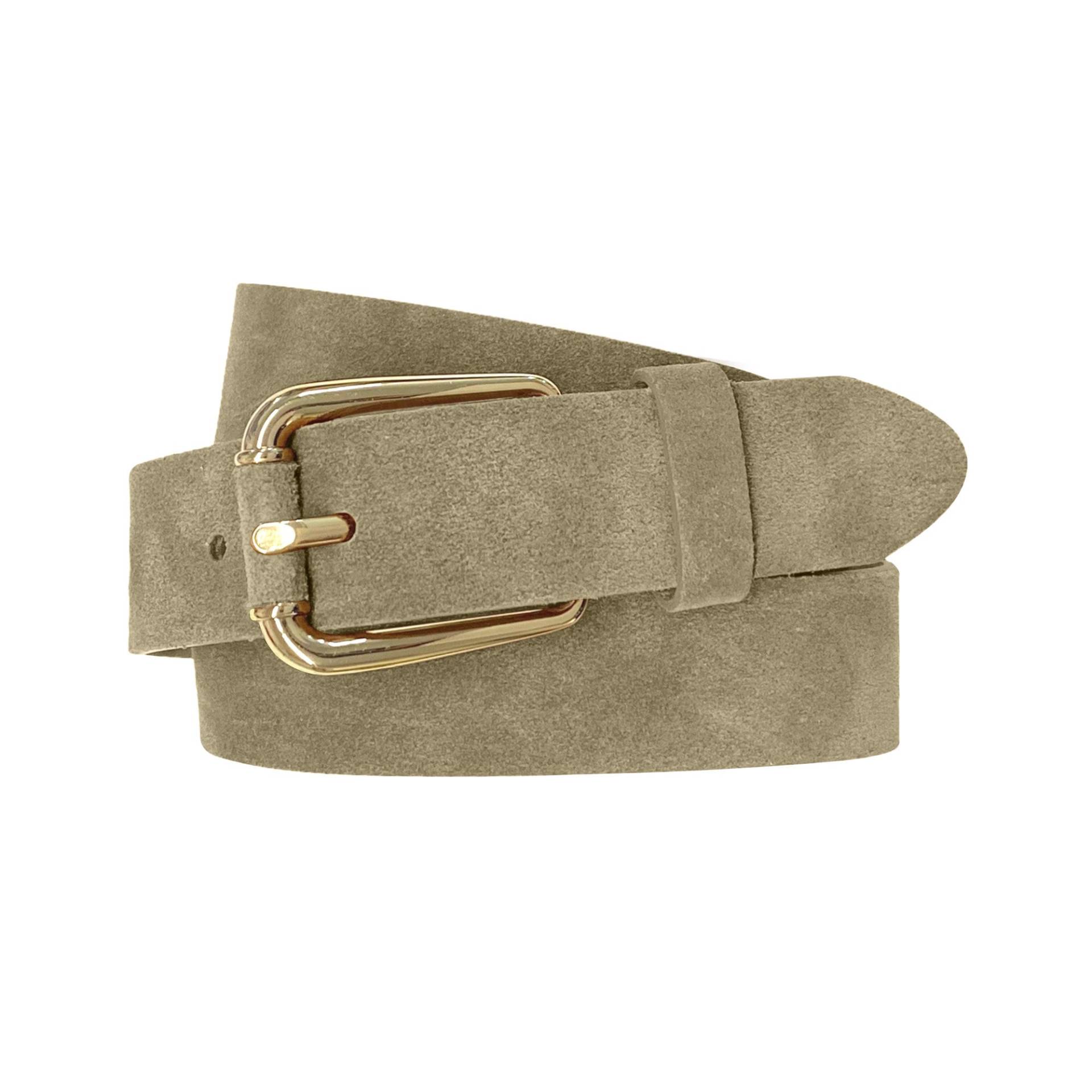 Damengürtel Velourleder Beige Mit Goldschnalle Ledergürtel Jeansgürtel Gürtel Für Frauen von WeinmannAccessories