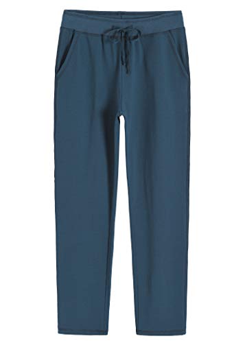 Weintee Damen Baumwolle Sweatpants mit Taschen - Blau - Medium Zierlich von Weintee