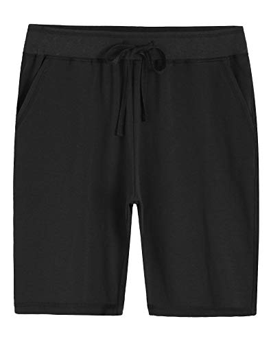 Weintee Damen Soft Knit Bermuda Shorts mit Taschen - Schwarz - 3XL Mehr von Weintee