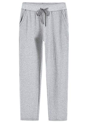 Weintee Damen Sweatpants Baumwolle mit Taschen - grau - X-Groß von Weintee