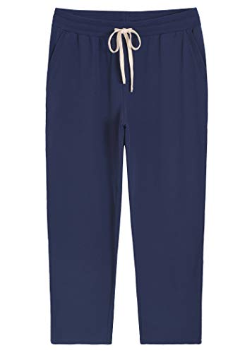 Weintee Damen Übergröße French Terry Sweatpants mit Taschen - Blau - 50/52 DE/Mehr von Weintee
