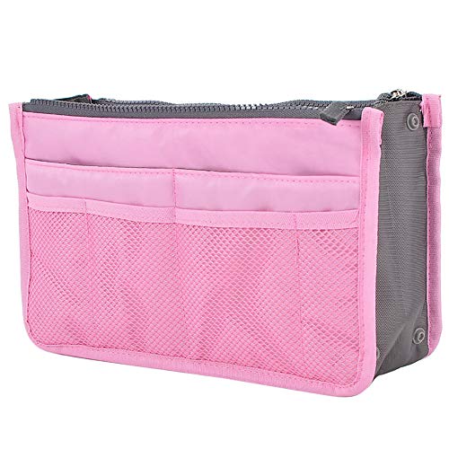 Weiqiao® Organizer für Handtaschen, Aufbewahrungstasche innen mit Griff, Aufbewahrung von Taschen für Damen, Schlüsselanhänger, Rosa, one size von Weiqiao