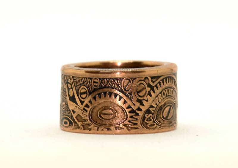 Globes & Gears Wide Band | 2011 Münzring von WeirWorldCoinRings