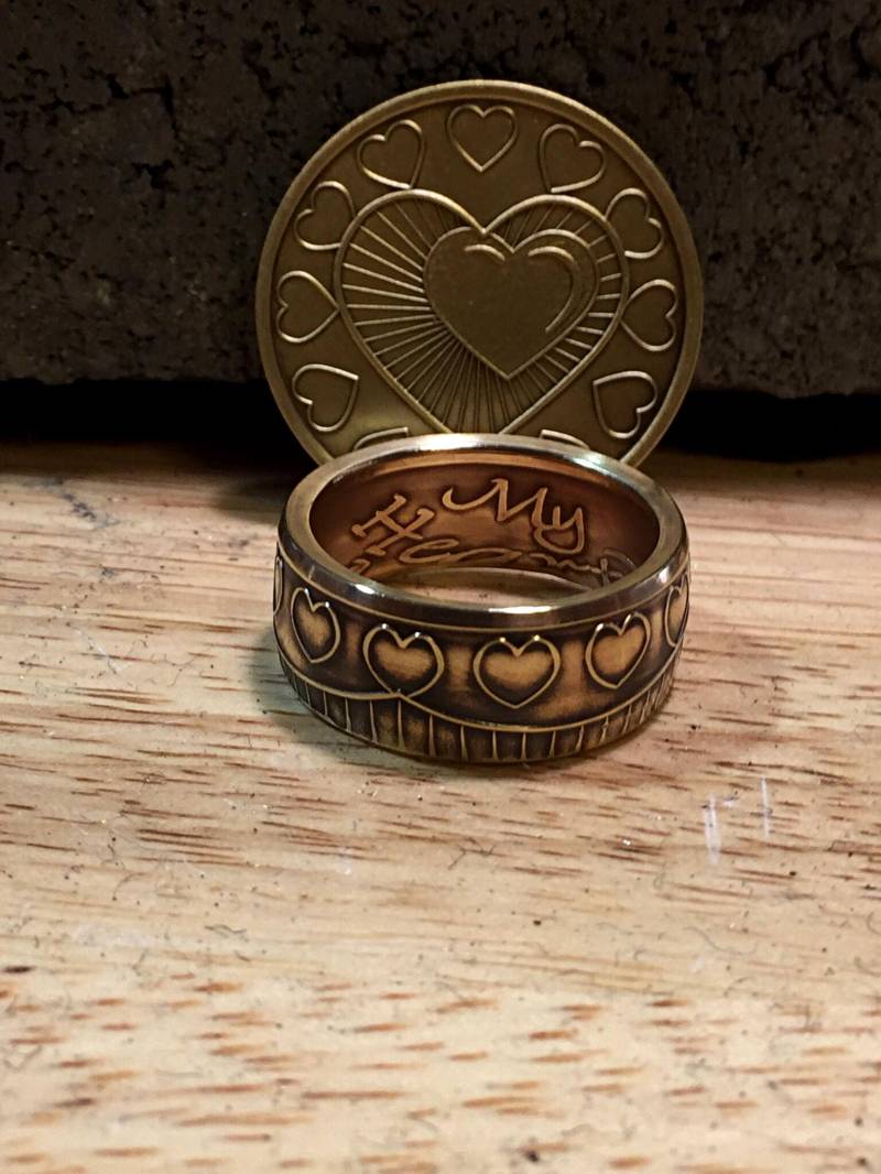 Mein Herz Ist in Erholung Medaillon Ring Mein Herz Ist in Erholung Medaillon Ring von WeirWorldCoinRings