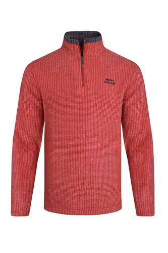 Weird Fish Newark Eco 1/4 Zip Grid Fleece, Barberry Red Marl, 4XL von Weird Fish