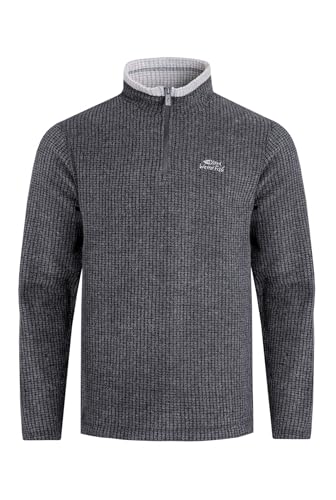 Weird Fish Newark Recyceltes 1/4-Reißverschluss, Raster-Fleece, verwaschenes Schwarz, Schwarz - Washed Black, L von Weird Fish