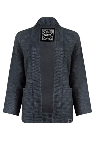 Weird Fish Santosh Cropped-Makkaroni-Strickjacke, navy, 38 von Weird Fish