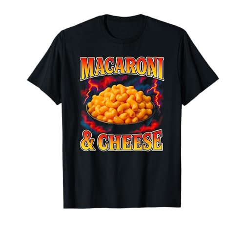 Makkaroni und Käse Lieblingsessen Weird 90s Man N Cheese T-Shirt von Weird Food Meme Merch