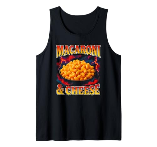 Makkaroni und Käse Lieblingsessen Weird 90s Man N Cheese Tank Top von Weird Food Meme Merch