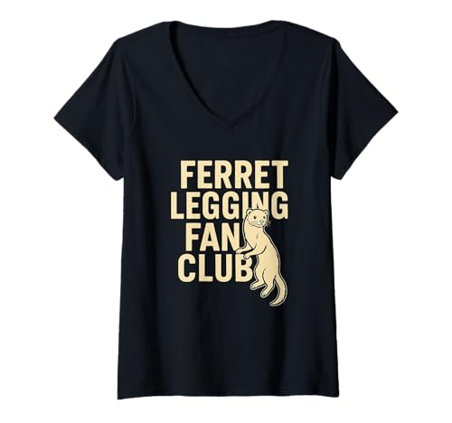 Damen Frettchen Legging Fan Club - Lustiger Tierliebhaber T-Shirt mit V-Ausschnitt Damen Frettchen Legging Fan Club - Lustiger Tierliebhaber T-Shirt mit V-Ausschnitt von Weird Hobbies