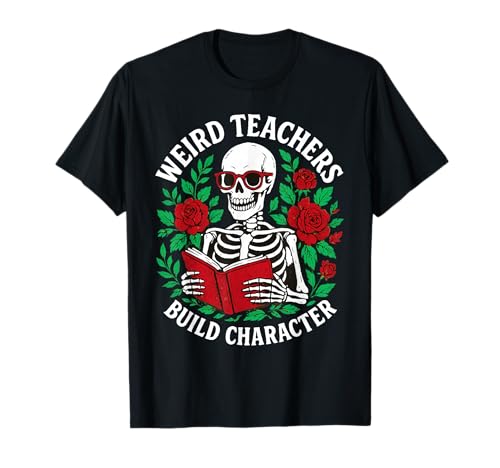 Weird Teachers Build Character Skelett Buch Halloween Frauen T-Shirt Weird Teachers Build Character Skelett Buch Halloween Frauen T-Shirt von Weird Teachers Build Character Skeleton Book