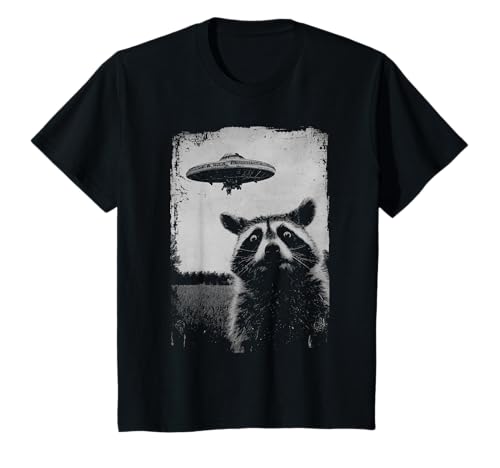 Kinder Waschbär Raccoon UFO Alien Raumschiff T-Shirt Kinder Waschbär Raccoon UFO Alien Raumschiff T-Shirt von Weirdcore Aesthetic Artwork Stuff