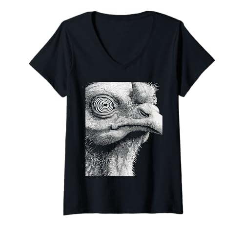 Damen Hypnotic Turkey Seltsame Augen Horror Weirdcore Odd Halloween T-Shirt mit V-Ausschnitt von Weirdcore Clothing & Halloween Clothes