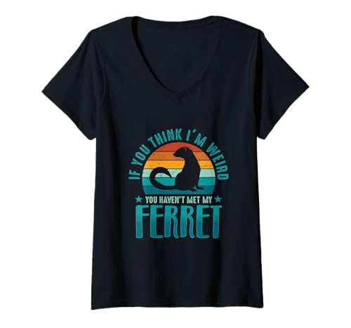 Damen Du hast Mein Frettchen Nicht getroffen T-Shirt mit V-Ausschnitt Damen Du hast Mein Frettchen Nicht getroffen T-Shirt mit V-Ausschnitt von Weirdo zugelassen