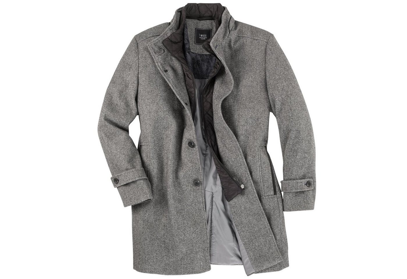 Weis Kurzmantel Weis Übergrößen Kurzmantel Leipzig Tweed-Optik grau von Weis