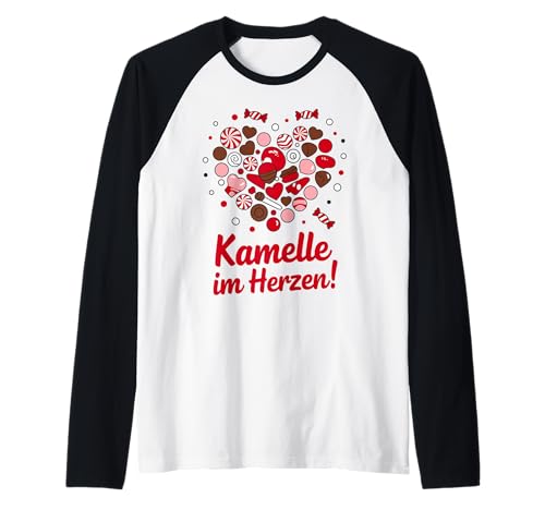 Kamelle im Herzen Kostüm Damen Fasching Kölner Karneval Raglan Kamelle im Herzen Kostüm Damen Fasching Kölner Karneval Raglan von Weiß Rot Faschingskostüm Damen & Fasnacht Kostüm