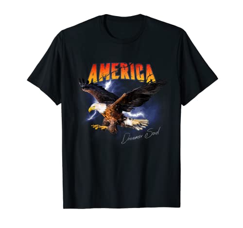 Adler Amerika Weißkopfseeadler Blitze Herren Damen Kinder T-Shirt von Weißkopfseeadler Amerika USA Geschenke cool Biker