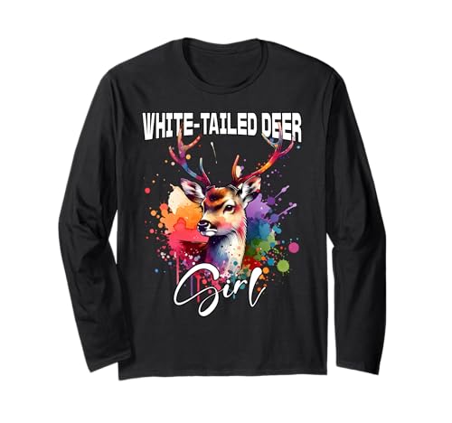 White-Tailed Deer Mädchen Weisswedelhirsch Langarmshirt White-Tailed Deer Mädchen Weisswedelhirsch Langarmshirt von Weisswedelhirsch Designs Damen