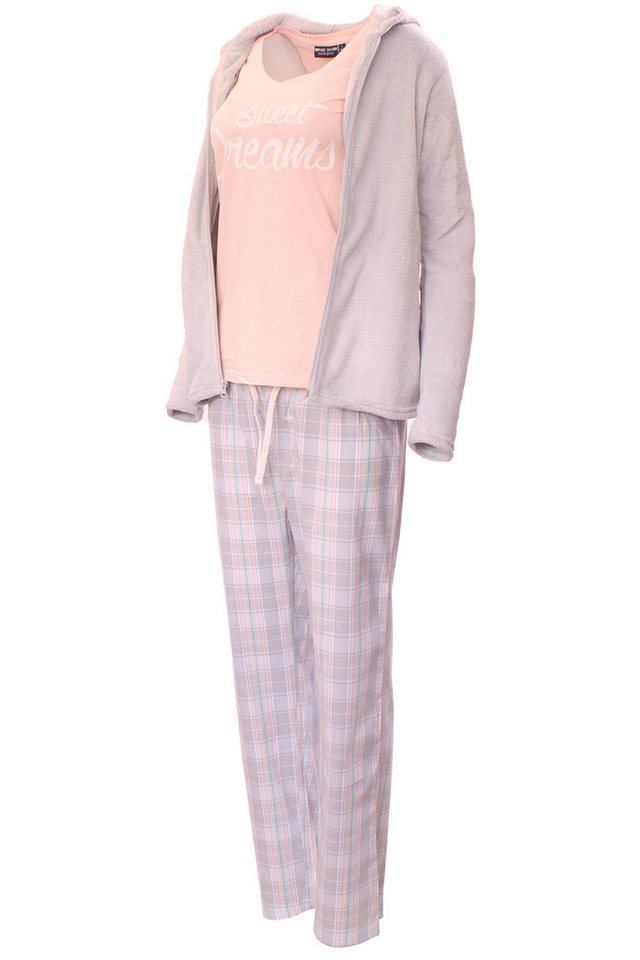 Weit & Breit Handelsgesellschaft mbH Hausanzug AnnAmax Damen Hausanzug 3-teilig Wellness Anzug Pyjama Schlafanzug von Weit & Breit Handelsgesellschaft mbH