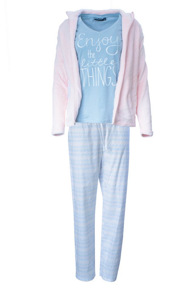 Weit & Breit Handelsgesellschaft mbH Hausanzug AnnAmax Damen Hausanzug 3-teilig Wellness Anzug Pyjama Schlafanzug von Weit & Breit Handelsgesellschaft mbH
