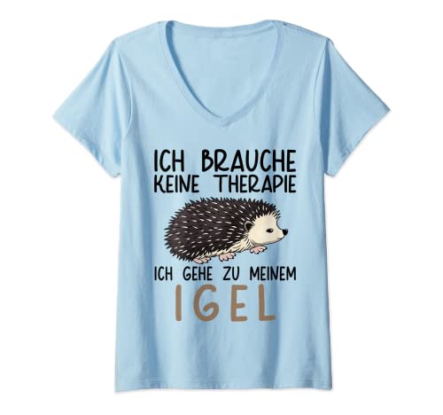Damen Lustiges Afrikanischer Weißbauchigel Igel Spruch Kostüm T-Shirt mit V-Ausschnitt von Weitere Süße Weißbauch Igel Liebhaber Outfit Ideen