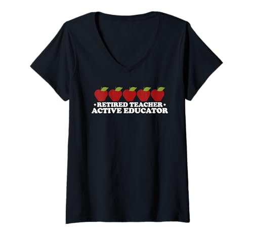 Damen Ehemaliger Lehrer Aktiv Pädagoge Für Immer Lernen T-Shirt mit V-Ausschnitt Damen Ehemaliger Lehrer Aktiv Pädagoge Für Immer Lernen T-Shirt mit V-Ausschnitt von Weiterhin Lernende Inspirierend Ruhestand