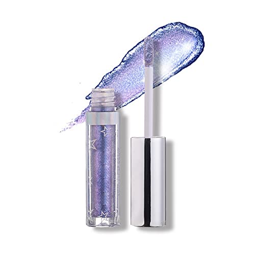 Weixinbuy Flüssiger Lidschatten Glitter Metallic Highlight, Liquid Shadows Shimmer Lang Anhaltend Glow, Pailletten Perlen Lidschatten Hochglanz-Flüssigkeitsliner Eyes Makeup von Weixinbuy