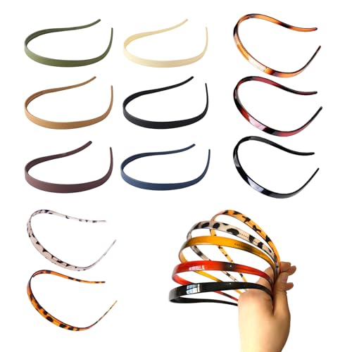 11 Stück Haarband, Kein Kopfschmerz Haarreif Flex-Haarreifen Ohne Druck Kunststoff Einfach Stirnbänder Rutschfest mit Zähnen Damen & Herren Druckfreier Haarreif für Brillenträger von Wekuw