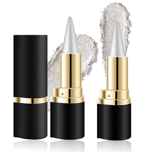 2 Stücke Eyeliner Wasserfest Kajalstift Silber,Schnell Trocknender Wischfester Gel Eyeliner,Eye Pencil,Augen-Look Eyeliner-Make-up für den idealen Lidstrich Ein Alltägliches Lang von Wekuw
