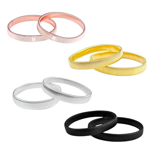 Wekuw 4 Paar Elastische Ärmelhalter Damen Elastische Hemd Ärmelhalter Sleeve Holders Anti Rutsch Dehnbares Metall Ärmelraffers Erwachsene Elastisches Ärmelhalters Herren, für Feste Ärmel von Wekuw