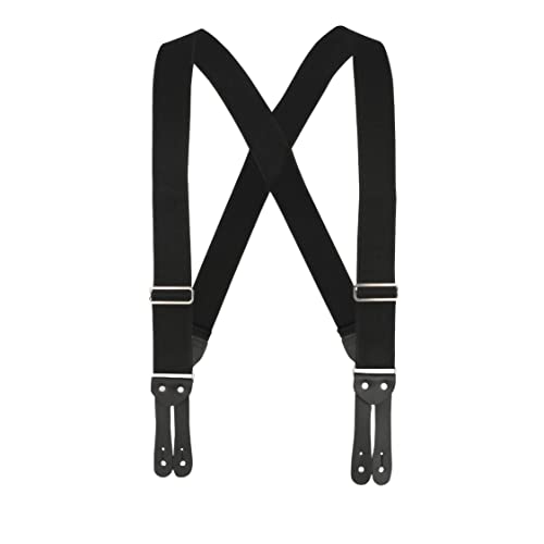 Welch Mens Elastic Button-End X-Back 2 Inch Work Braces (Tall Available), X-Long, Black von Welch